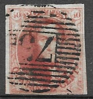 OBP12A Met 4 Randen En Met Balkstempel P73 Liege (zie Scans) - 1858-1862 Medallions (9/12)