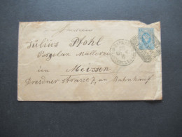 Russland / Polen 1901 GA Umschlag Stempel Bapwaba - Meissen Marke Rückseitig Mit 2x Verschiedener Stempel Meissen 1 / 3 - Briefe U. Dokumente