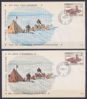 Belgique - N°1030 Expédition Antarctique 1957-58 Obl. BRUXELLES /18-10-1957 // 2 FDC FR + NL - Antarctische Expedities