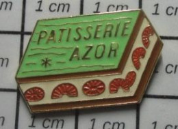 2120 Pin's Pins / Beau Et Rare / ALIMENTATION / PATISSERIE AZOR GATEAU FRAMBOISE FRAMBOISIER PATE D'AMANDE - Espace