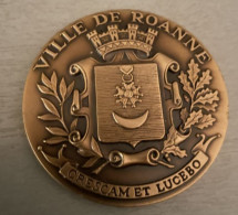 En Bronze - VILLE DE ROANNE - CRESCAM ET LUCEBO Avec Les Compliments De La Ville De ROANNE............... - Profesionales / De Sociedad