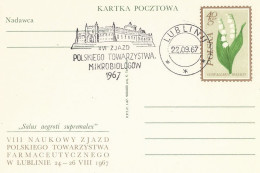 Poland Postmark D67.09.22 LUBLIN: Polish Society Of Microbiologists Castle Tower - Stamped Stationery