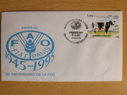 FDC CUBA 1995 FAO - Mucche