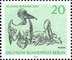 Berlin Poste N** Yv:311 Mi:339 125 Jahre Berliner Zoo Pelikan (Thème) - Pelikane