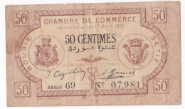 Algerie Bougie Sétif. Chambre De Commerce. 50 Centimes 1915 Serie 69 N° 07981, Billet Colonial Circulé - Bonds & Basic Needs