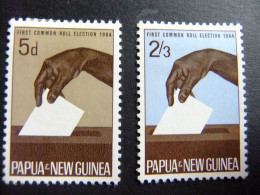 52 PAPUA NEW GUINEA / PAPOUASIE / NUEVA GUINEA / 1964 PRIMERAS ELECCIONES YVERT 56 / 57 MH - Papouasie-Nouvelle-Guinée