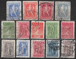 GREECE 1911-12 Hermes Engraved Issue Set To 5 Dr. Vl. 212 / 225 - Used Stamps