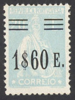 Portugal Sc# 489 MH 1928-1929 1.60e On 20e Overprint Ceres - Nuevos