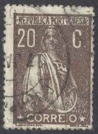 Portugal Sc# 248 Used Perf 15X14 1920 20c Chocolate Ceres - Usado