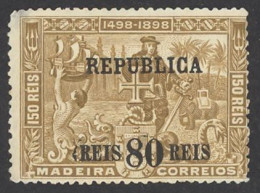 Portugal Sc# 204 MH 1911 80r On 150r Overprint Vasco De Gama Issue - Nuovi