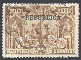 Portugal Sc# 191 Used (a) 1911 100r Overprint Vasco De Gama Issue - Usado