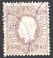 Portugal Sc# 38 Used (a) 1875 15r King Luiz - Oblitérés