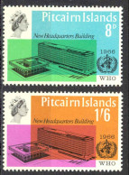 Pitcairn Islands Sc# 62-63 MNH 1966 WHO Headquarters - Pitcairn Islands