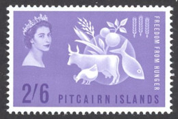 Pitcairn Islands Sc# 35 MNH 1963 2sh6p Freedom From Hunger Issue - Islas De Pitcairn