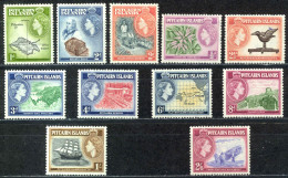 Pitcairn Islands Sc# 20-30 MH 1957 Definitives - Pitcairn Islands