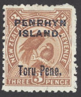 Penrhyn Island Sc# 10 MH 1903 3p Surcharged Overprint - Penrhyn