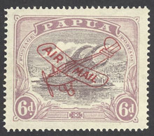 Papua New Guinea Sc# C3a MNH Yellowish Paper 1930 6p Overprints Air Post - Papua New Guinea