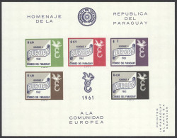 Paraguay Sc# 627a MNH Souvenir Sheet IMPERF 1961 Europa - Paraguay