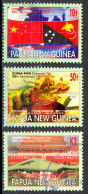 Papua New Guinea Sc# 1005-1007 Used 2001 Papua-China Relations 25th - Papua New Guinea