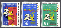 Papua New Guinea Sc# 879-881 MNH 1995 Independence 20th - Papouasie-Nouvelle-Guinée