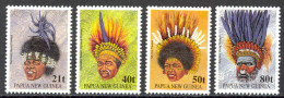 Papua New Guinea Sc# 778-781 MNH 1991 Traditional Headdresses - Papouasie-Nouvelle-Guinée