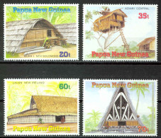 Papua New Guinea Sc# 711-714 MNH 1989 Thatched Dwellings - Papouasie-Nouvelle-Guinée