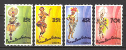 Papua New Guinea Sc# 655-658 Used 1986 Folk Dancers - Papua New Guinea