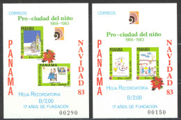 Panama Sc# RA102 MNH Set/2 Souvenir Sheet (imperf) 1983 Christmas - Panamá
