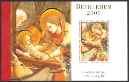 Palestinian Authority Sc# 120a MNH Complete Booklet/4 2000 Christmas - Palästina