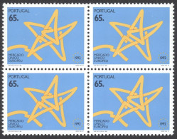 Portugal Sc# 1936 MNH Block/4 1992 Single European Market - Unused Stamps