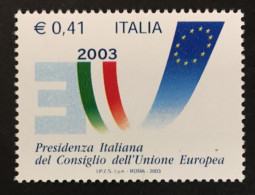 2003 - Italia - Presidenza Italiana Del Consiglio Dell'Unione Europea-  Euro 0,41 - 2001-10: Neufs