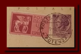 1968 Italia Intero Espresso £25 Sir. Vg Lavello X Napoli 2scans - Ganzsachen