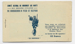 CARNET COMPLET 20 VIGNETTES CHASSEURS A PIED ET ALPINS DES GOURPE CYCLISTES CYCLE - Militair