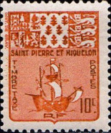 SPM Taxe N* Yv:67 Mi:67 Armoiries (Trace De Charnière) - Postage Due