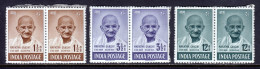 India - Scott #203//205 - MH - Pairs Stuck On Wax Paper, Some Creasing - SCV $94 - Unused Stamps