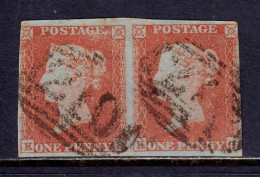 Great Britain - Scott #3 - Pair - Used - A Bit Of Lt. Creasing, Pencil/rev. -... - Usati