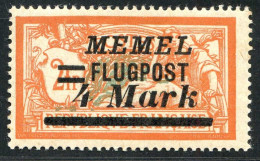 REF 088 > MEMEL FLUGPOST < PA N° 26A * Chiffre Espacé 3/4 Mn < Neuf Ch Dos Visible - MH * > Air Mail - Aéro - Unused Stamps