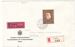 Liechtenstein - Lettre Recom Exprès De 1942 - Oblit Vaduz - Exp Vers Lausanne - Valeur 130 Euros - - Brieven En Documenten