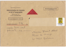 36518# LETTRE AFFRANCHISSEMENT PAR FORFAIT CONTRE REMBOURSEMENT Obl LUXEMBOURG 1997 Pour BELVAUX - Storia Postale