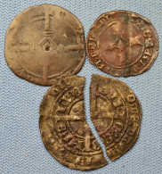 Flandre Hainaut • Lot 3x • Charles V Quint, Philippe Le Bon, Louis II De Male • Voir Détails • Denier Mite Gros [24-541] - Other & Unclassified