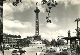 Automobiles - Paris - Place De La Bastille Et Colonne De Juillet - CPSM Grand Format - Voir Scans Recto-Verso - PKW