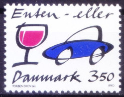 Denmark 1990 MNH, Roadsafety, Car Say No To Alcohol Drink $ Drive - Drugs
