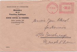 36526# EMA LETTRE AFFRANCHISSEMENT MECANIQUE F 357 Obl LUXEMBOURG 1982 Pour BASCHARAGE - Macchine Per Obliterare (EMA)