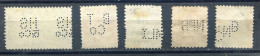 USA - Lot 5 Perfin Stamps  Lochung Perfore - Zähnungen (Perfins)