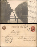 Rußland Россия , Kanal Anleger Holzhäuser 1899  Gel. Mit Briefmarke Stamp - Russland