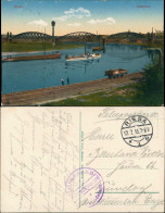 Ansichtskarte Riesa Elbebrücke Dampfer Gel. Feldpost 1915 - Riesa