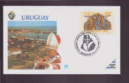 Uruguay 1986,  Enveloppe Avec Cachet Commémoratif " Visite Du Pape Jean-Paul II à Salto - Uruguay