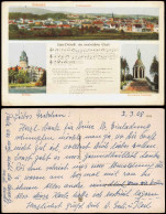 Detmold 3-Bild-Karte Totalansicht, Schloss, Denkmal, Lied-Text/Noten 1968/1920 - Detmold