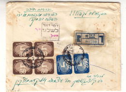 Israël - Lettre Recom Taxée De 1957 - Oblit Haifa ) Exp Vers Qiryat Motzkin - Avec Timbres Taxes - - Covers & Documents