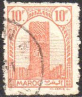 Maroc (Prot.Fr) Poste Obl Yv:220A Mi:204A Tour Hassan Dent.11½ (Beau Cachet Rond) - Used Stamps